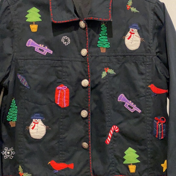 Life Style Christmas Holiday Jacket Size Small Vintage - Picture 2 of 6